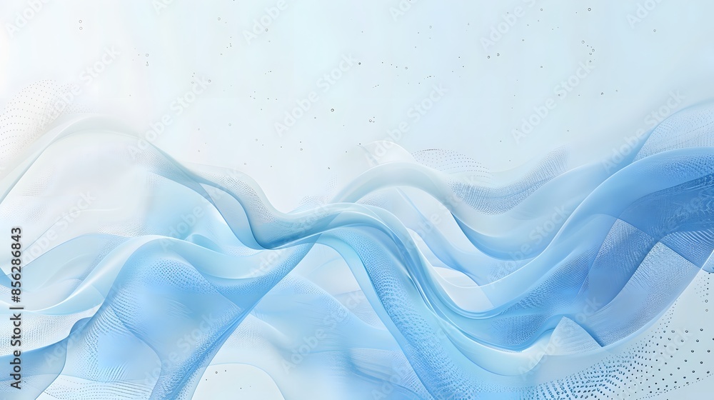 Poster blue and white abstract background with flowing particles. digital future technology concept. vector