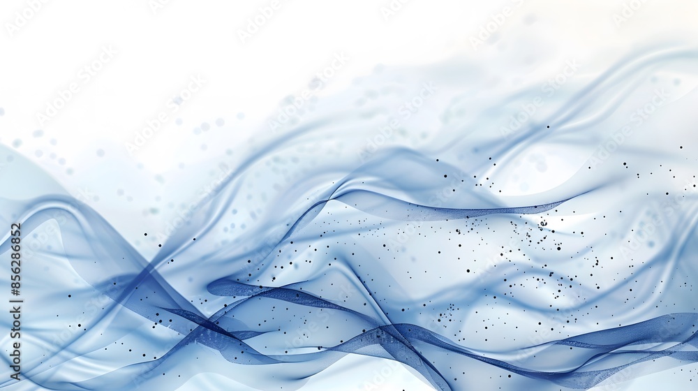 Poster blue and white abstract background with flowing particles. digital future technology concept. vector