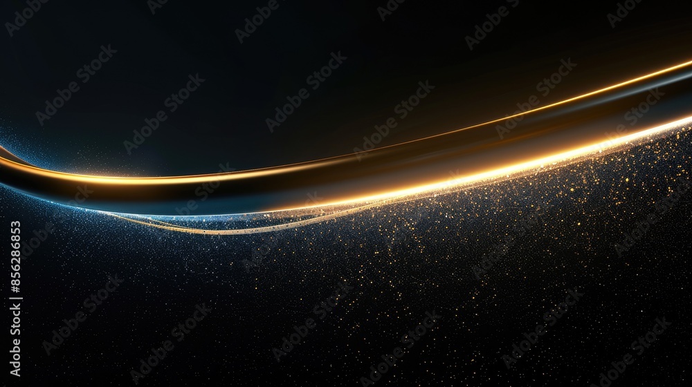 Poster the image is a dark background with a glowing golden line running through it. the line is made up of