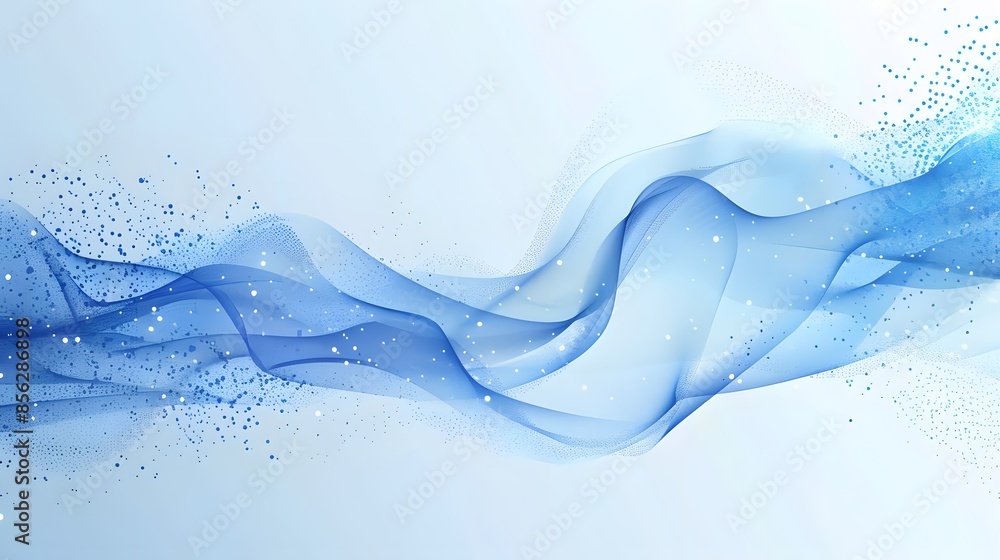 Aufkleber blue and white abstract background with flowing particles. digital future technology concept. vector