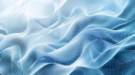 Obraz premium blue and white abstract background with flowing particles. Digital future technology concept. vector illustration.