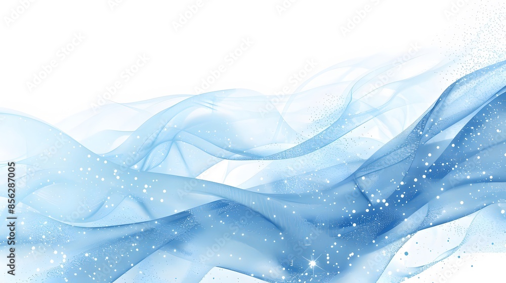 Poster blue and white abstract background with flowing particles. digital future technology concept. vector