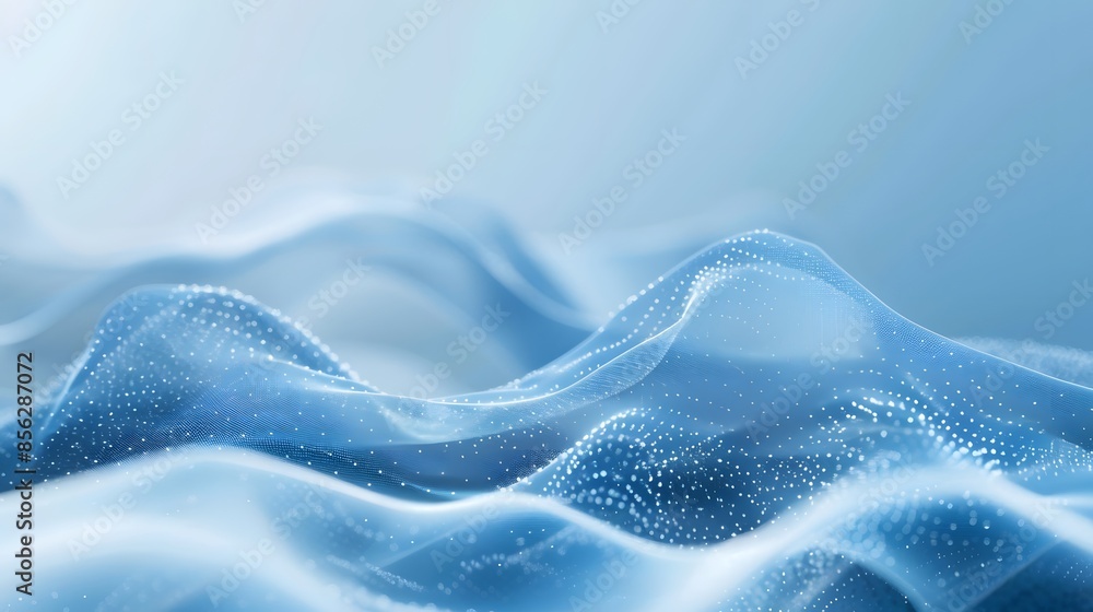 Aufkleber blue and white abstract background with flowing particles. digital future technology concept. vector