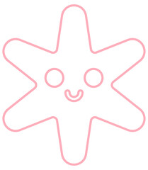Smiling cute star line. Vector illustration.	