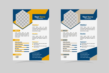 Professional Resume and Cover Letter vector Template for Business, Job Applications, Minimalist resume cv design, clean and modern multipurpose resume design.