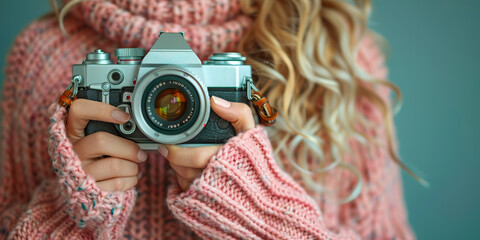 Nostalgic Reunion: Former Classmates Reliving Youthful Memories, Vintage Camera, Retro Photography Session