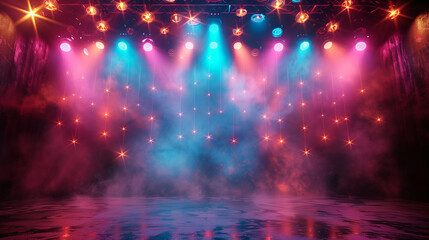 Colorful stage spotlights. 