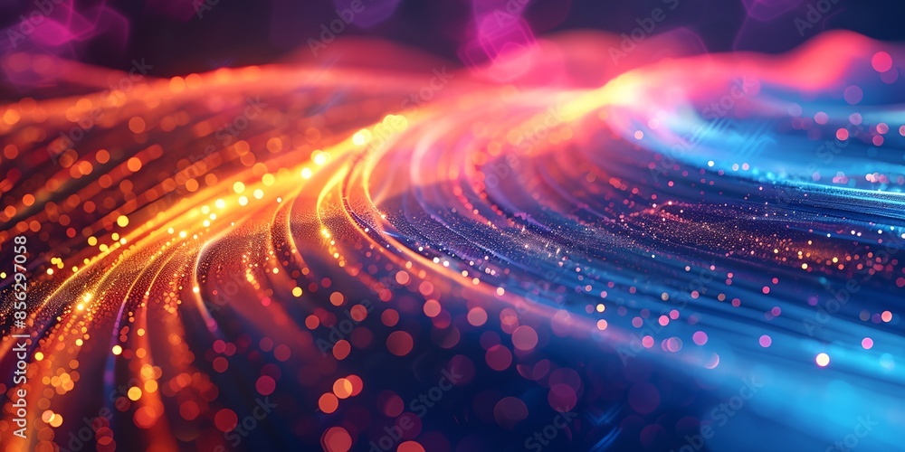 Poster a colorful, swirling pattern of dots and lines. the colors are bright and vibrant, creating a sense 