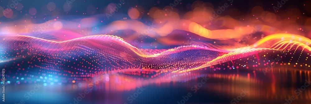 Poster a colorful, swirling pattern of dots and lines. the colors are bright and vibrant, creating a sense 