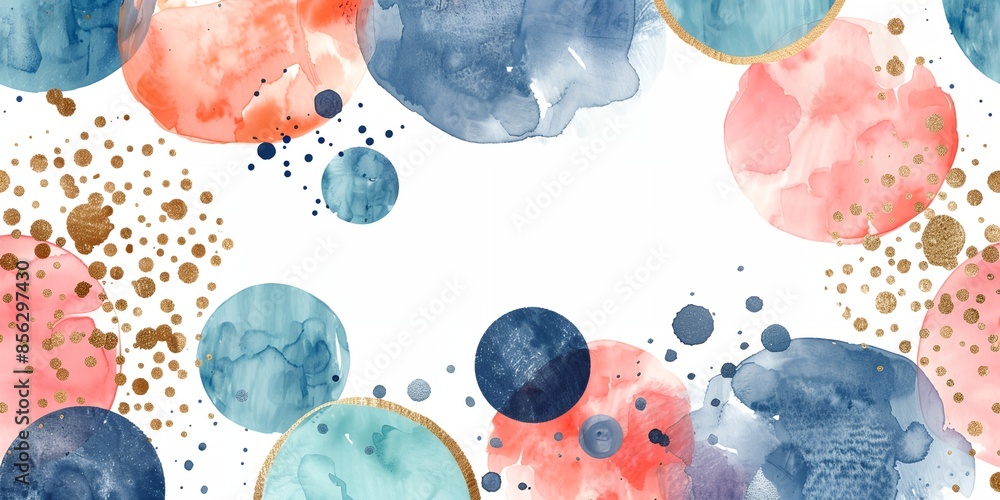Poster a colorful background with a lot of circles and dots. the circles are of different sizes and colors,