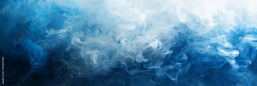 Poster a blue and white fabric with a wave pattern. the image has a calming and serene mood
