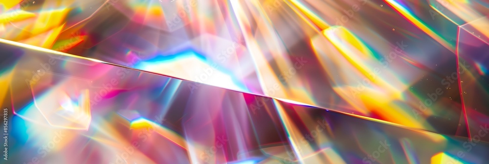 Poster a colorful diamond-shaped image with a bright sun shining on it. the image is abstract and has a sen