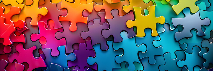 Vibrant Unity in Pieces: A Jigsaw Puzzle Vector Illustrating Collaboration and Completeness