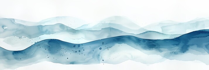 Obraz premium A blue wave with white clouds in the sky. The water is calm and peaceful. The sky is clear and bright