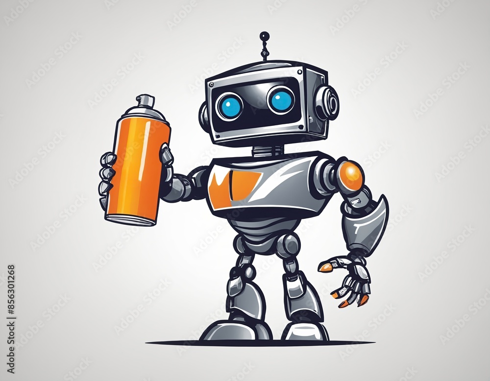 Poster ai learning, artificial intelligence generated image, using neural networks, robot draws a picture