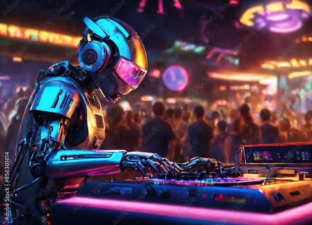 Poster ai training, image created by artificial intelligence using neural networks, robot composes electoni