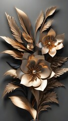 gold flower on black background
