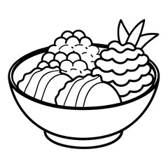 Japanese food line drawing