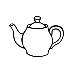 Doodle teapot. Hand drawn vector illustration