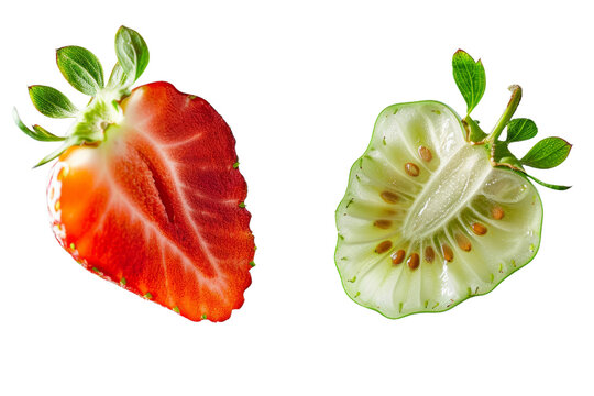 Halved Strawberry and Gooseberry