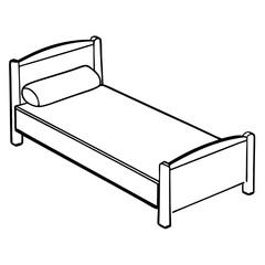 bed line drawing