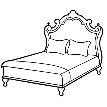 recommend clip art: bed line drawing