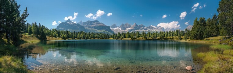 Serene Arnisee Reservoir Amidst Majestic Swiss Alps in Canton of Uri, Switzerland