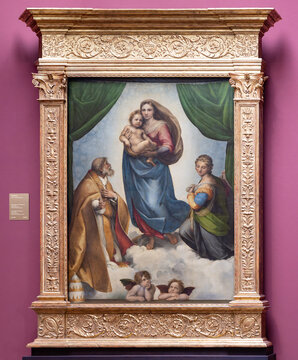 Painting named the Sistine Madonna, also called the Madonna di San Sisto, is an oil painting by the Italian artist Raphael exposed at  Old Masters Picture Gallery, Dresden State Art Museums