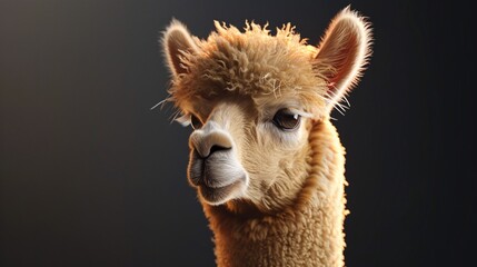 Obraz premium South American camelid with a comical expression.
