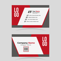Professional and creative modern name card and business card Design template. Red, blue, yellow, navy blue, black, white, off white, colours and logo mark design.