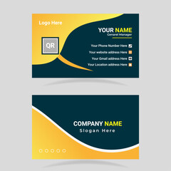 Professional and creative modern name card and business card Design template. Red, blue, yellow, navy blue, black, white, off white, colours and logo mark design.