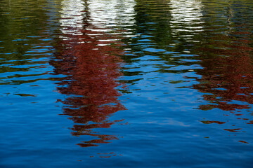 Fall colors reflection on a water surface