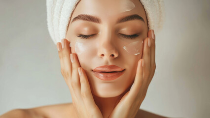 A woman enjoys a relaxing facial mask treatment with cucumber slices on her eyes, emphasizing self-care and natural skincare for a healthy, glowing complexion.
Close-up of a woman indulging



