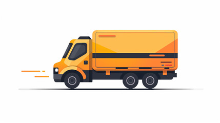 Fast delivery, illustration of a fast moving truck symbolizing fast and on-time delivery.