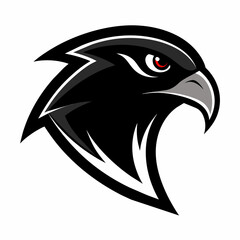 Professional Minimalist Vector Logo Sleek Black Falcon Head on White Background