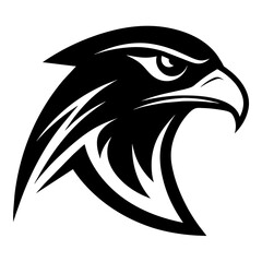 Professional Minimalist Vector Logo Sleek Black Falcon Head on White Background