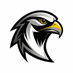 Obraz premium Professional Minimalist Vector Logo Sleek Black Falcon Head on White Background