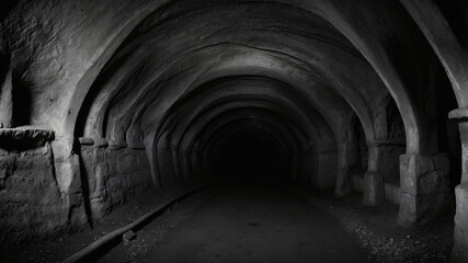 Obraz premium catacomb tunnel dark underground passage arched structure