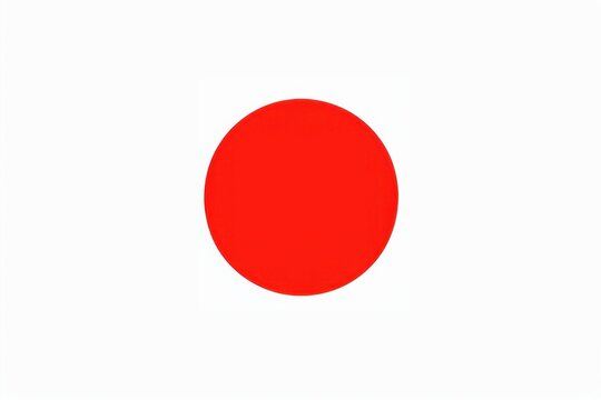 A red circle on a white background in a simple, flat design style in the style of Japanese flag Generative AI