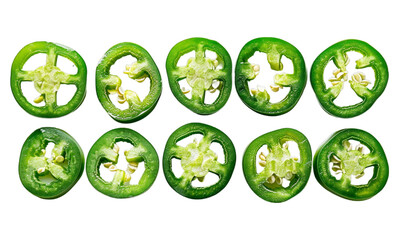 Fresh Sliced Green Jalapeno Peppers for Culinary Use and Recipes