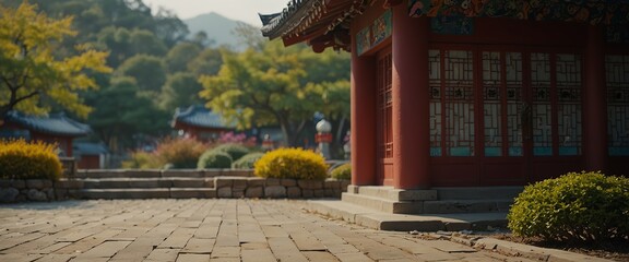 Cute and colorful Korean traditional background.