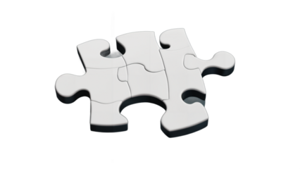 white puzzle piece  isolated on white background , transparent png image