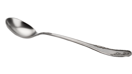 silver spoon  isolated on white background , transparent png image