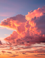 Fototapeta premium Beautiful cloudscape at sunset. Aerial view of the clouds.