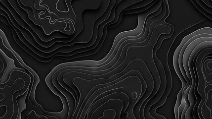 A black and white abstract background with wavy lines.