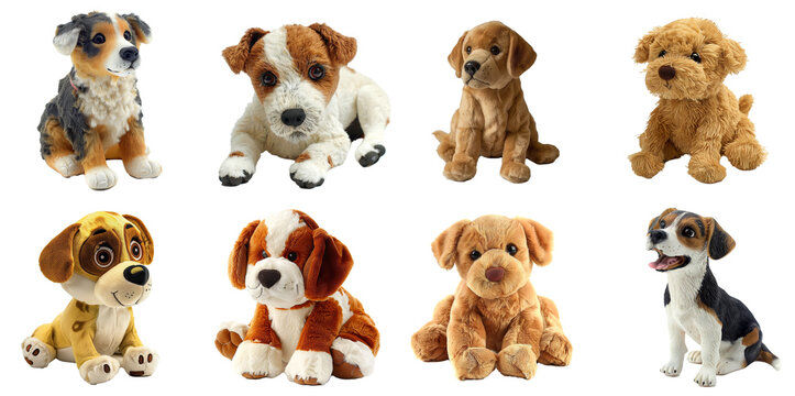 puppy dog canines stuffed animals isolated PNG variety pack