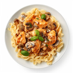Chicken marsala with noodles