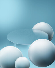 abstract 3d sphere podium backdrop for product display