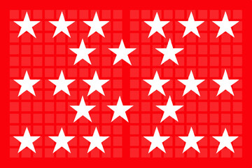 A grid of white stars on a bright red background