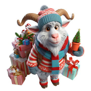 recommend clip art: funny animal goat clipart illustration design - quirky cartoon goat character